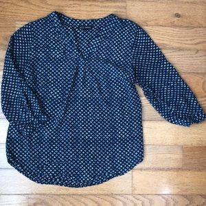 Navy print blouse